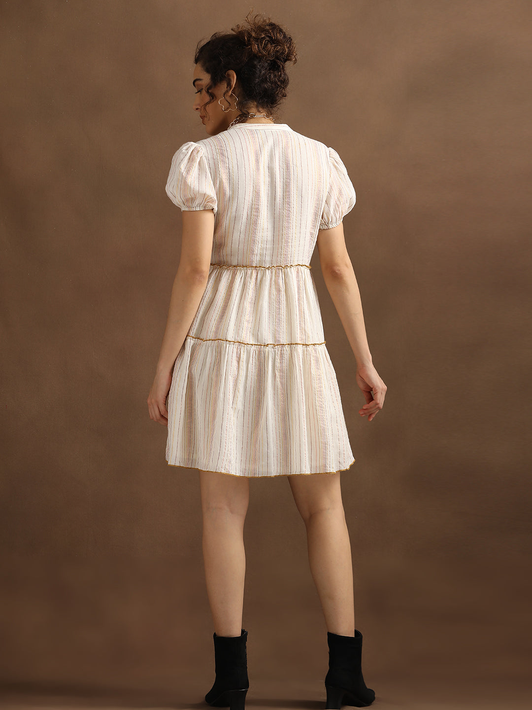 Natural Multilurex Short Dress