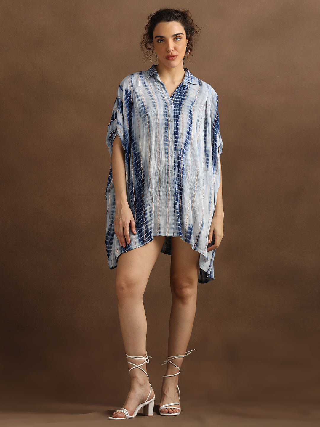 Indigo Hand Tie-Dye Oversized Shirt