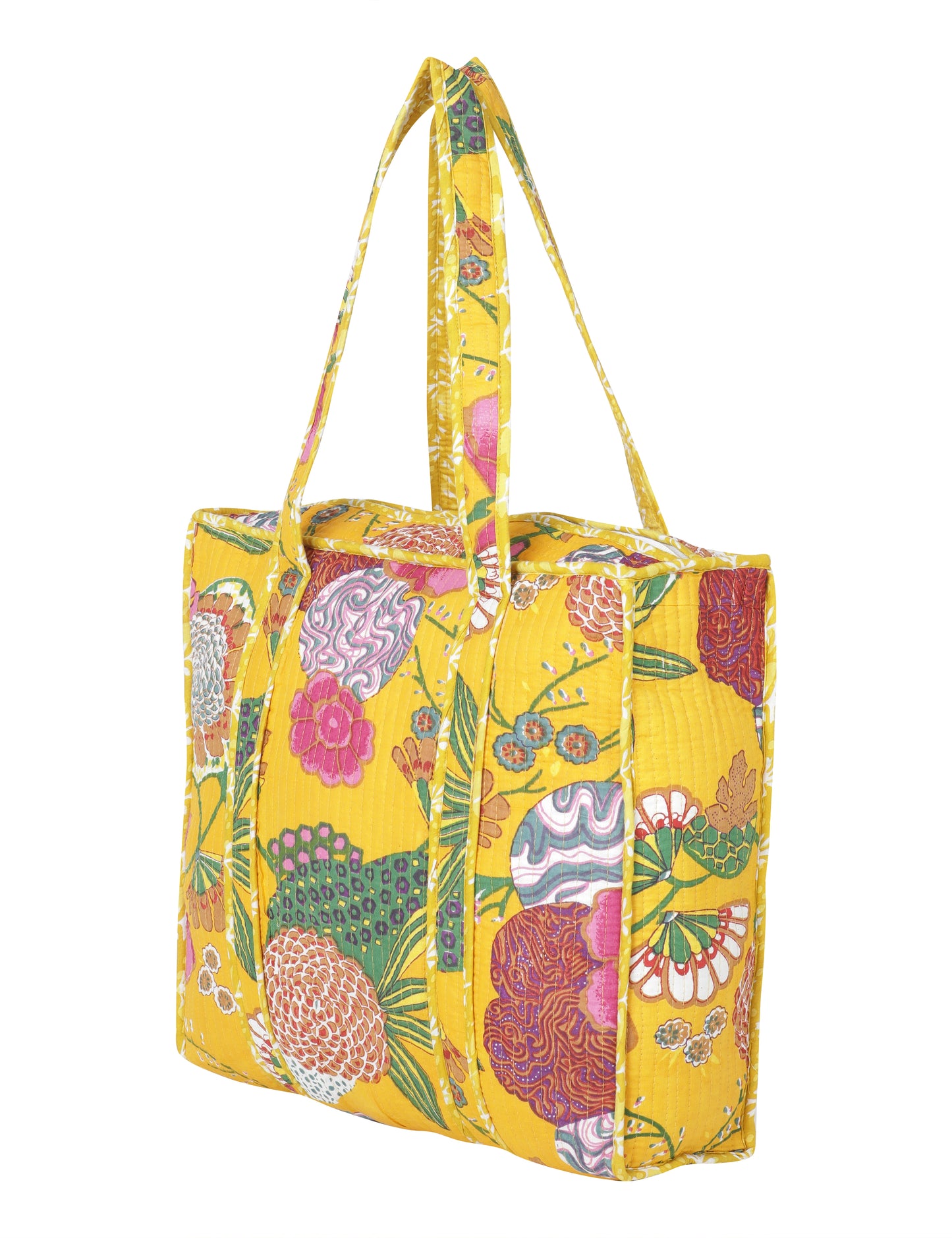 Yellow Cotton Utility Travel Bag