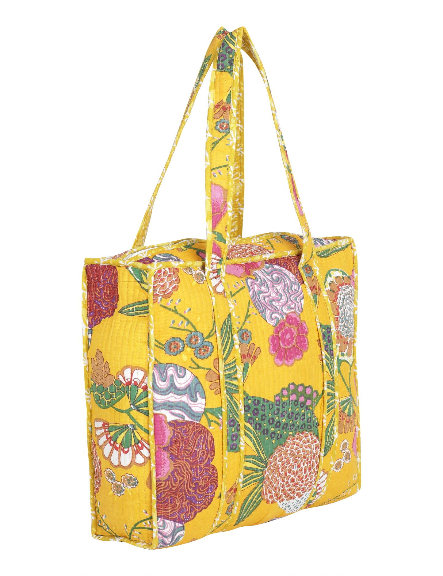 Yellow Cotton Utility Travel Bag