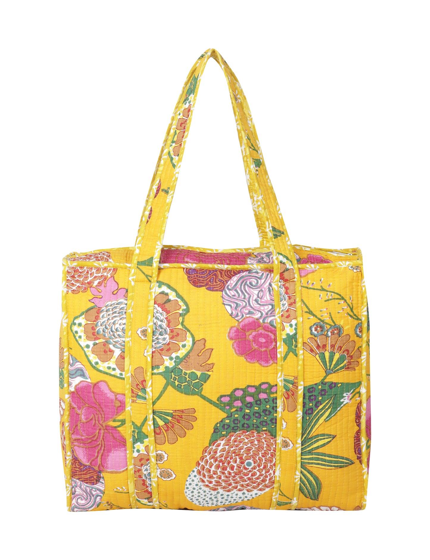 Yellow Cotton Utility Travel Bag