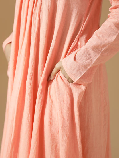 Peach A-Line Midi Dress