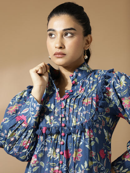 Blue Floral Short dress