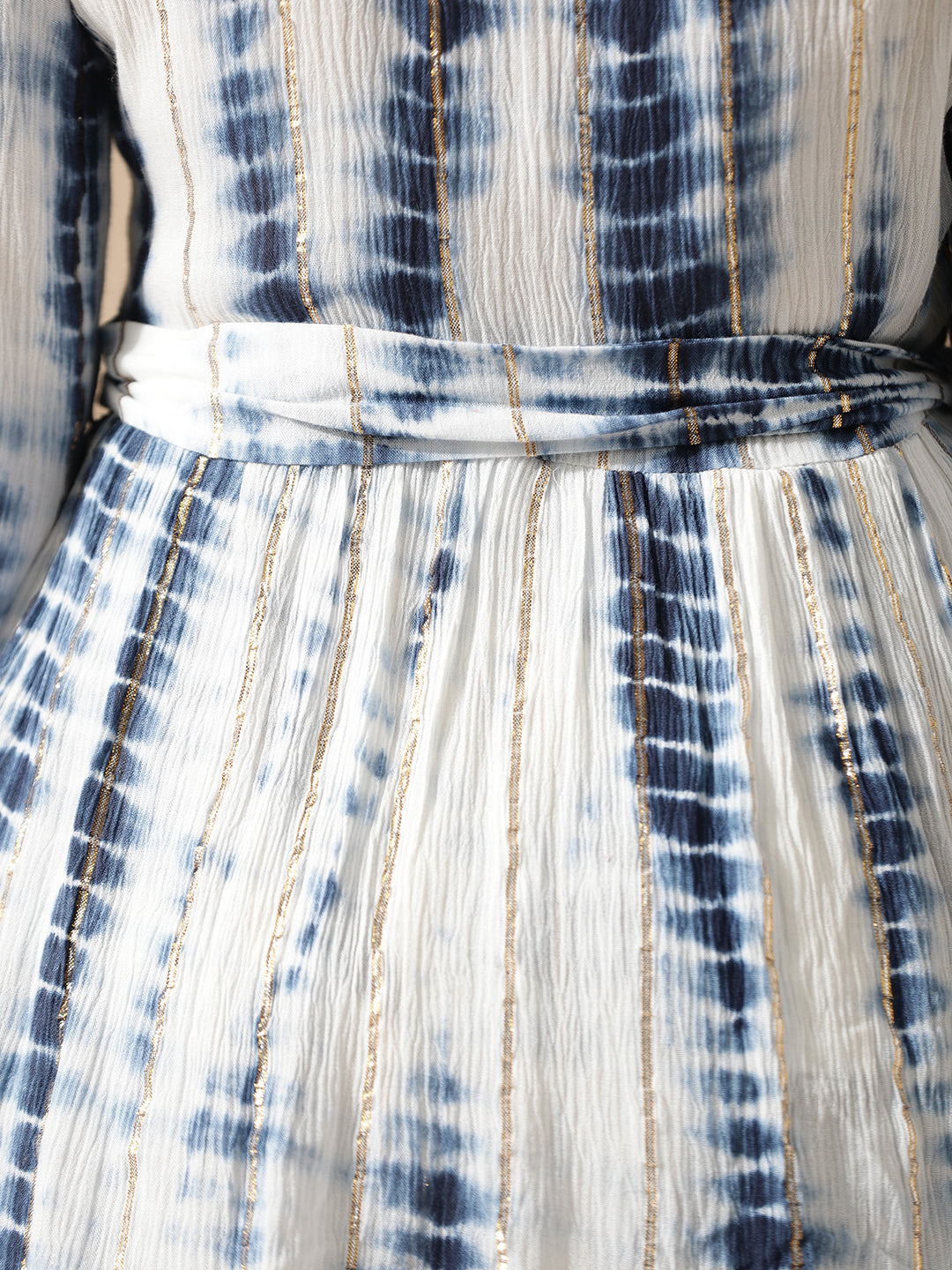 Indigo tie&dye short layered dress