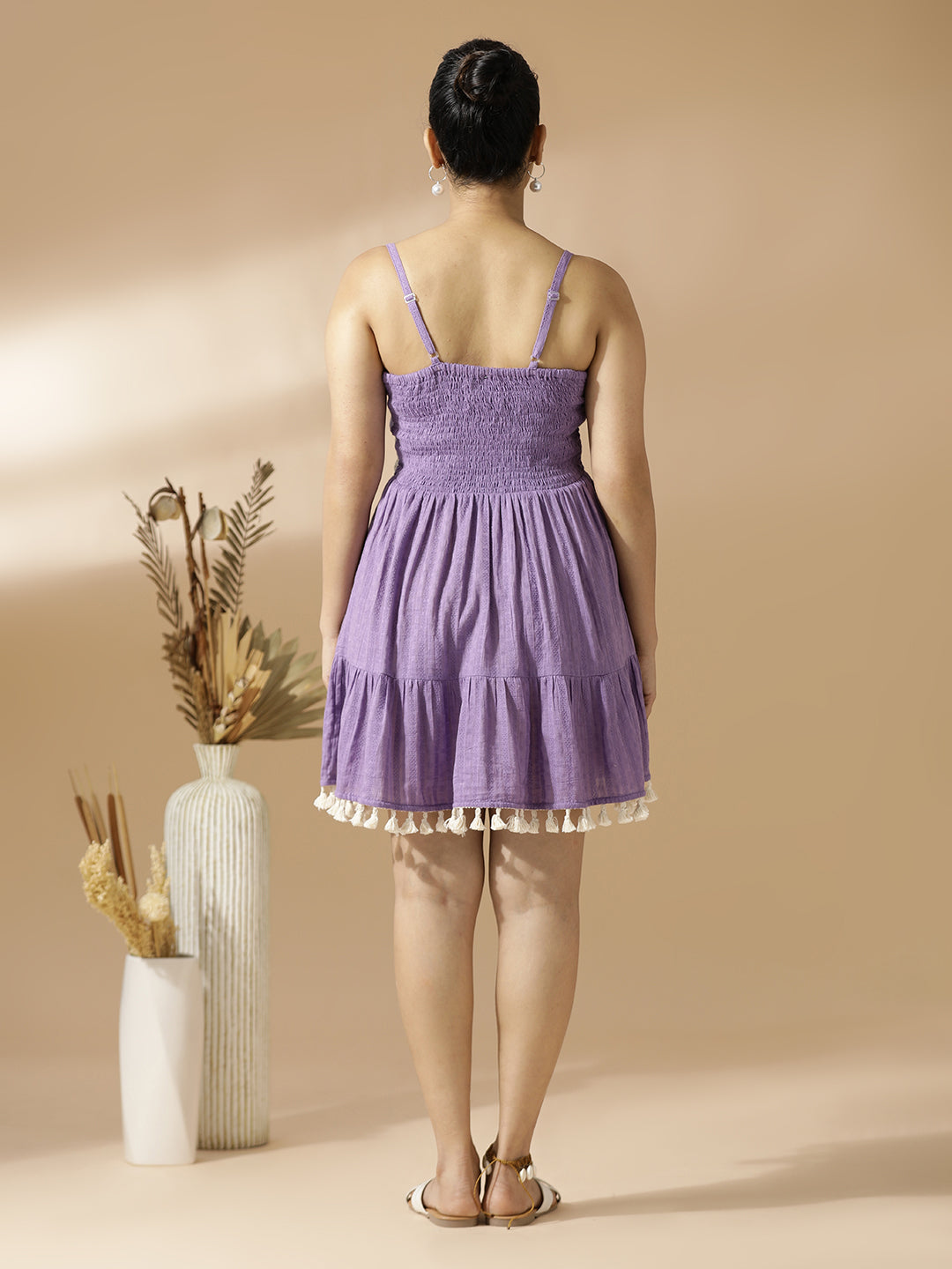 Purple Tiered Short dress