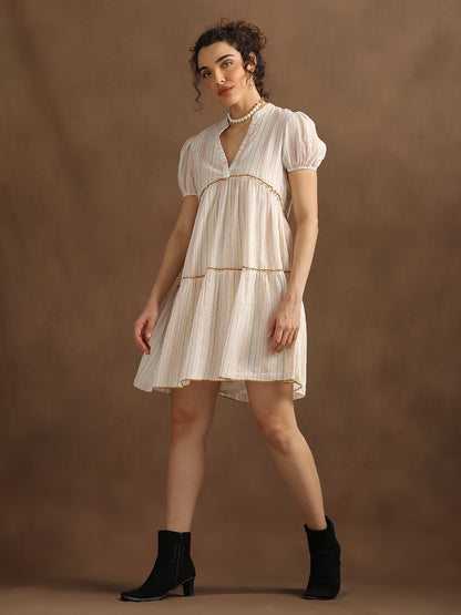 Natural Multilurex Short Dress