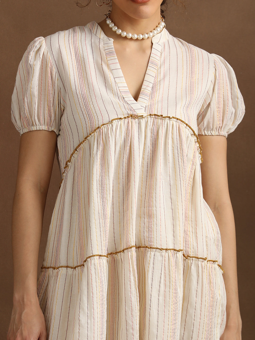 Natural Multilurex Short Dress