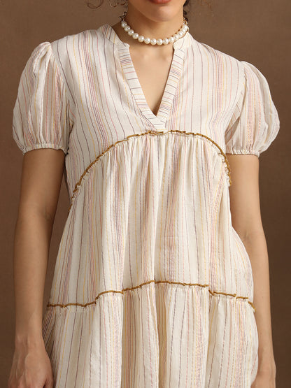 Natural Multilurex Short Dress