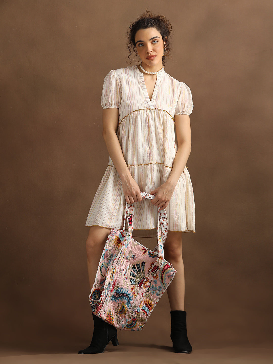 Natural Multilurex Short Dress