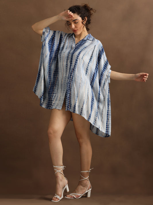 Indigo Hand Tie-Dye Oversized Shirt
