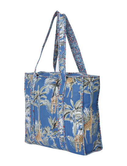Blue Cotton Utility Travel Bag