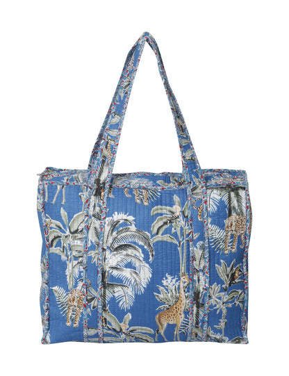 Blue Cotton Utility Travel Bag